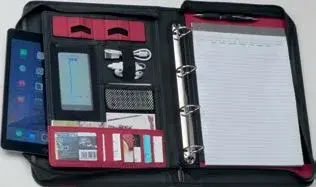Mapă cu fermoar și inele, fermoar, loc de tabletă, inele